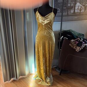 Forever 21 Gold Velvet Maxi Dress